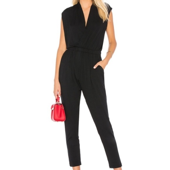 Sen Revolve Wmn 1/S Gray Jersey Knit Sleeveless Surplice Skinny Estonia Jumpsuit - Picture 11 of 11